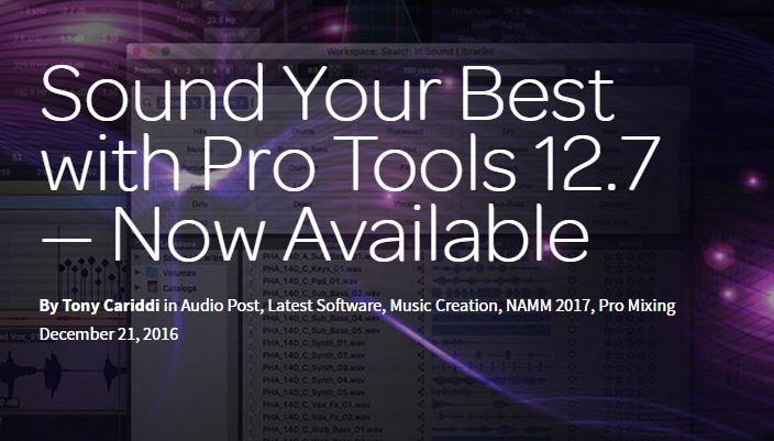 Avid ProTools 12.7 Now Available