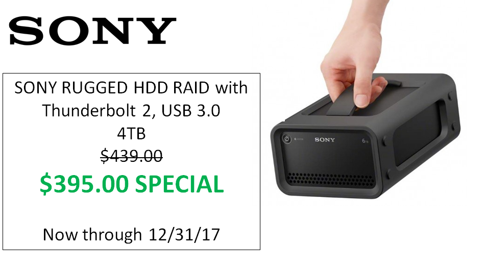 SONY Rugged HDD RAID with Thunderbolt 2, USB 3.0 Black Friday Special