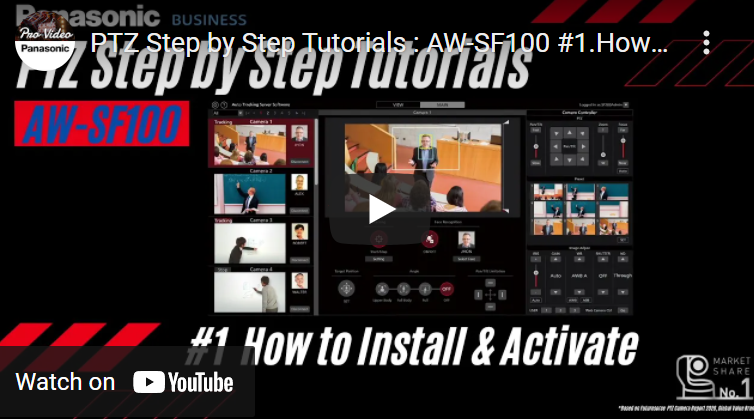 Panasonic PTZ Auto Tracking Software AW-SF100 Tutorials