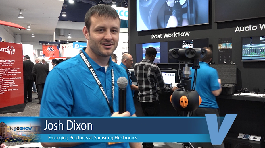 Samsung booth at NAB with Josh Dixon.