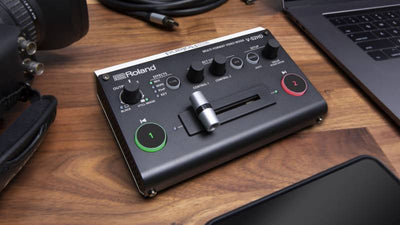 Roland V-02HD video mixer lets you switch with your feet