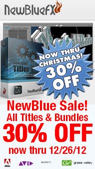30% Off NewBlue FX Software now through Christmas only at Videoguys.com