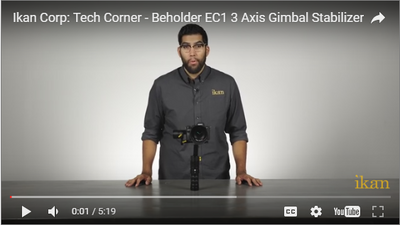 Ikan's EC1 3 Axis Gimbal Stabilizer Features