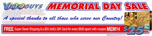 Videoguys' Memorial Day Special - Great deals and FREE AmEx gift cards