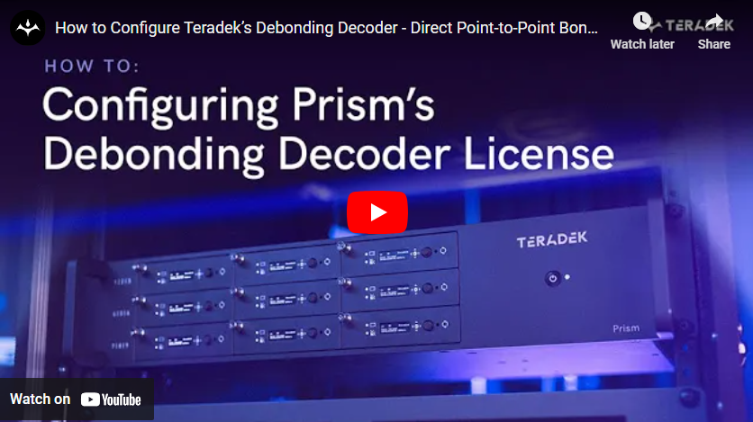 Configuring Teradek Prism Decoder - Point-to-Point Bonding Without Clo ...
