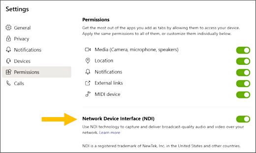 Microsoft Guide to Using NDI with Microsoft Teams