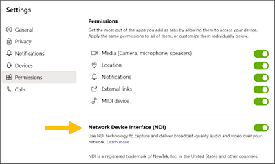 Microsoft Guide to Using NDI with Microsoft Teams
