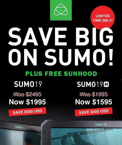 Save Big on Atomos 19" SUMO HDR Monitors, plus FREE Sunhood!
