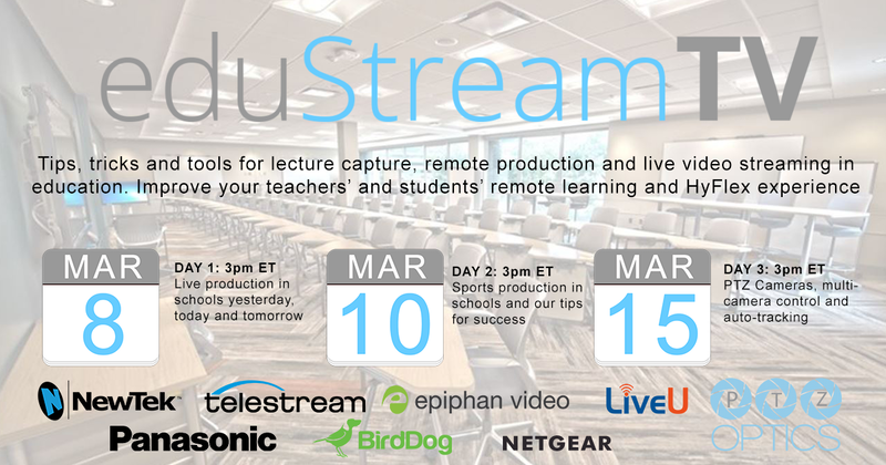 Register Now for Live Production & Streaming for Schools EduStreamTV Webinar