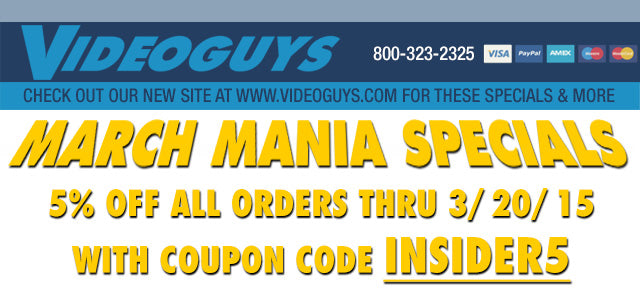 Videoguys March Mania Sales! 5% off with Coupon