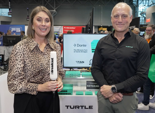 Dante AV-A Technology: Enterprise AV Distribution Over Standard 1G Networks at NAB NY