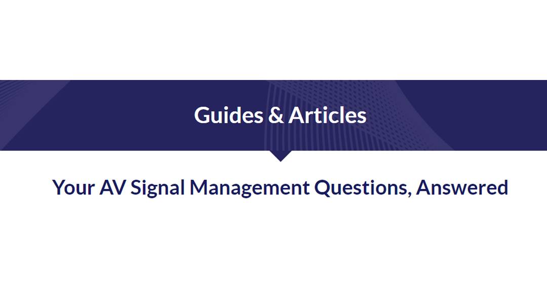 Matrox Convert IP ST 2110 Signal Management FAQs