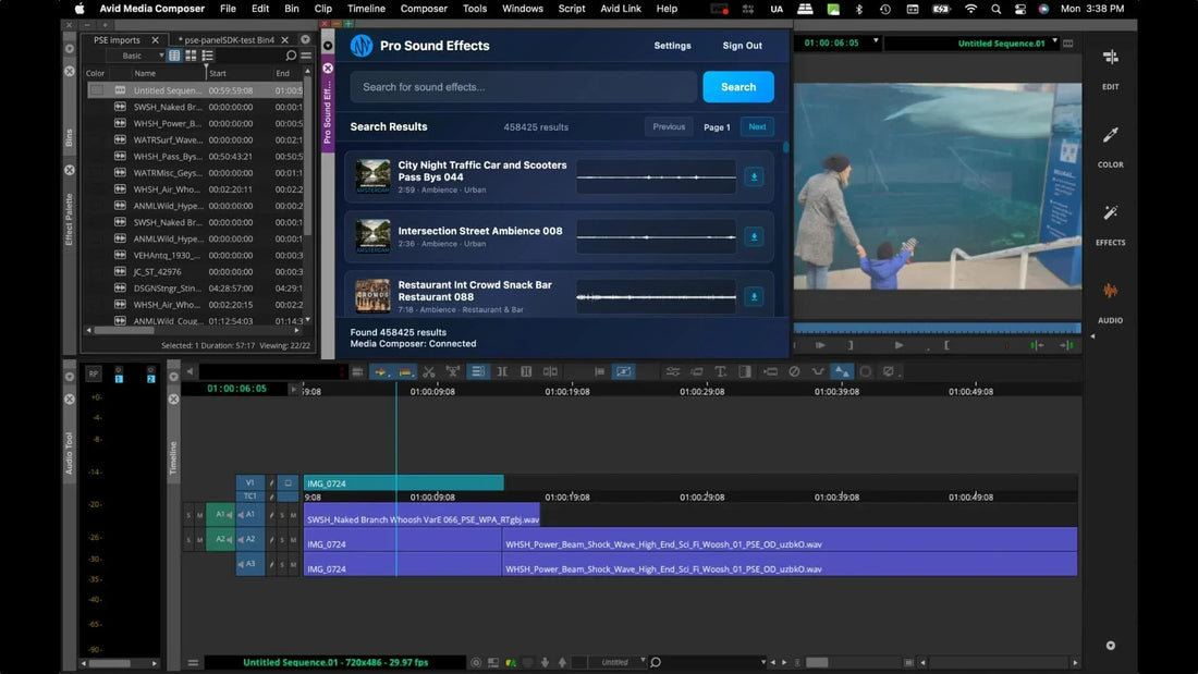 Pro Sound Effects Launches Native SFX Panel for Avid Media Composer
