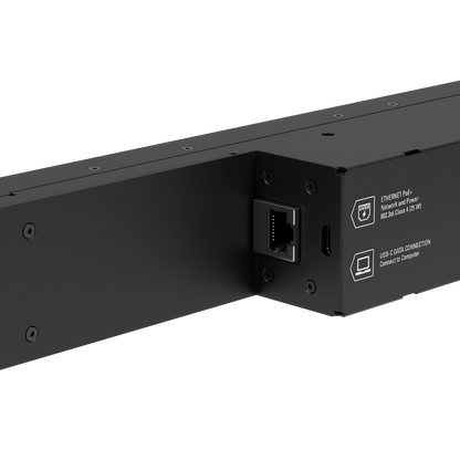 Elgato Stream Deck Studio Black electronic device with Ethernet port and USB ports on a white background