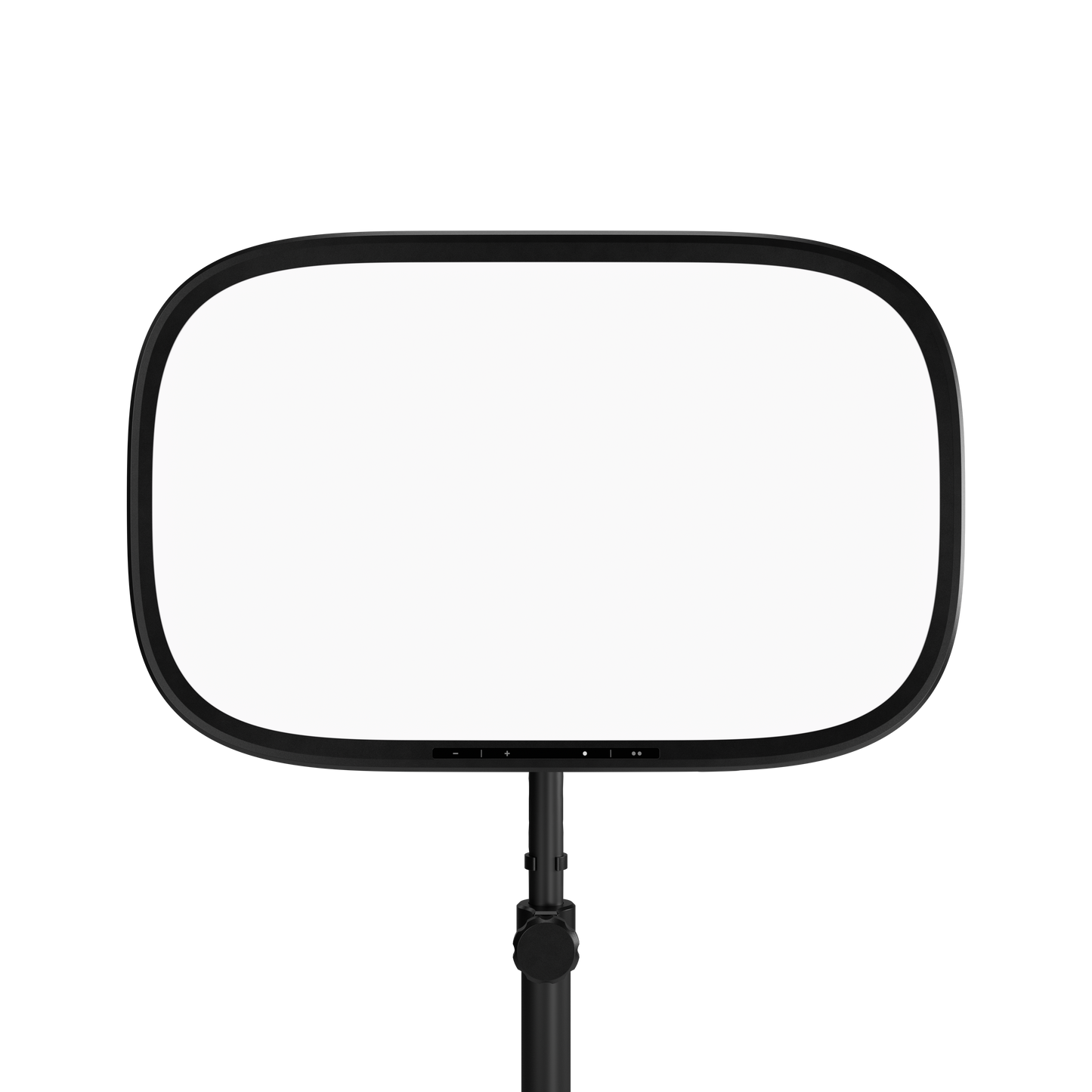 A rectangular elgato lighting with a black frame and mounting pole, shown against a solid white background.