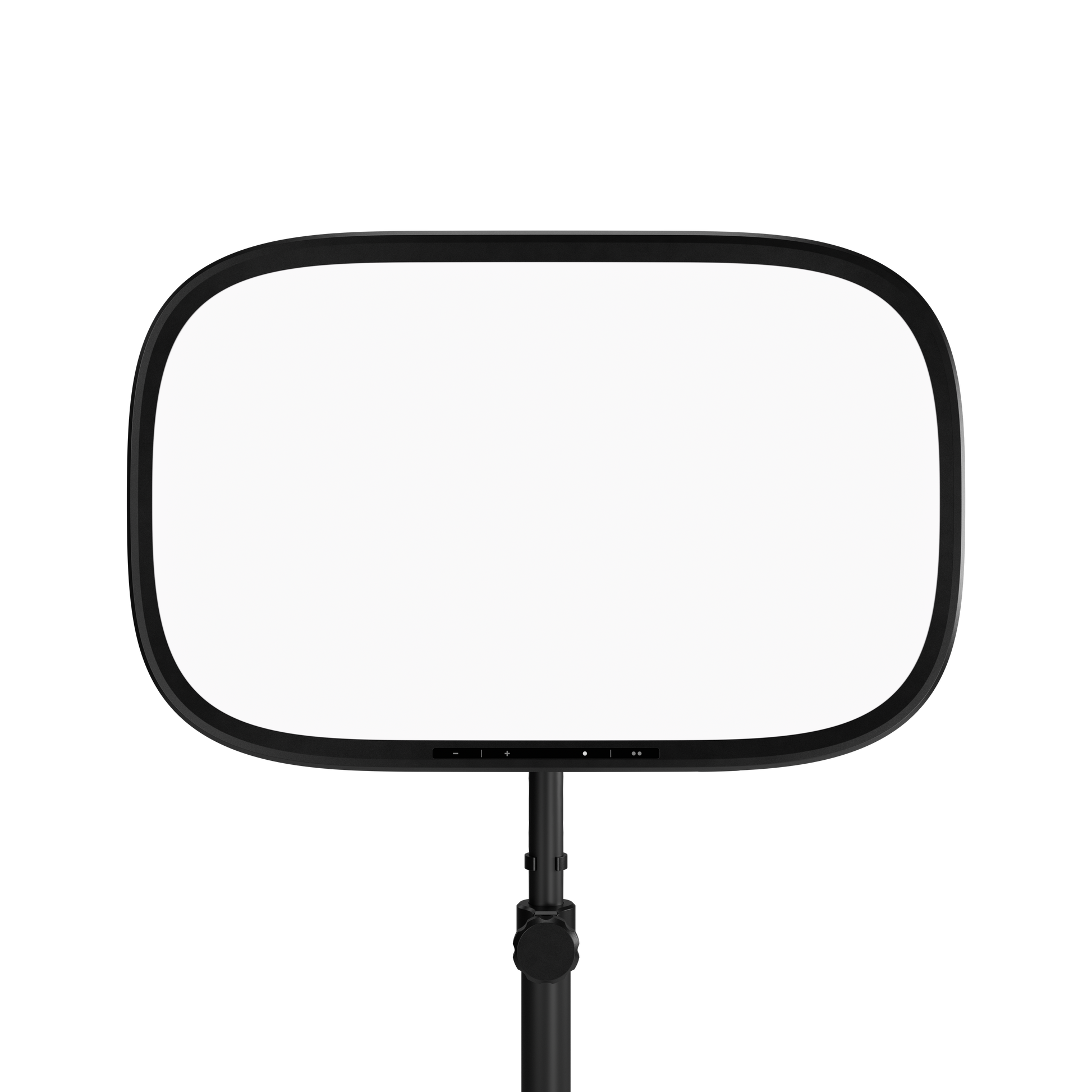 A rectangular elgato lighting with a black frame and mounting pole, shown against a solid white background.