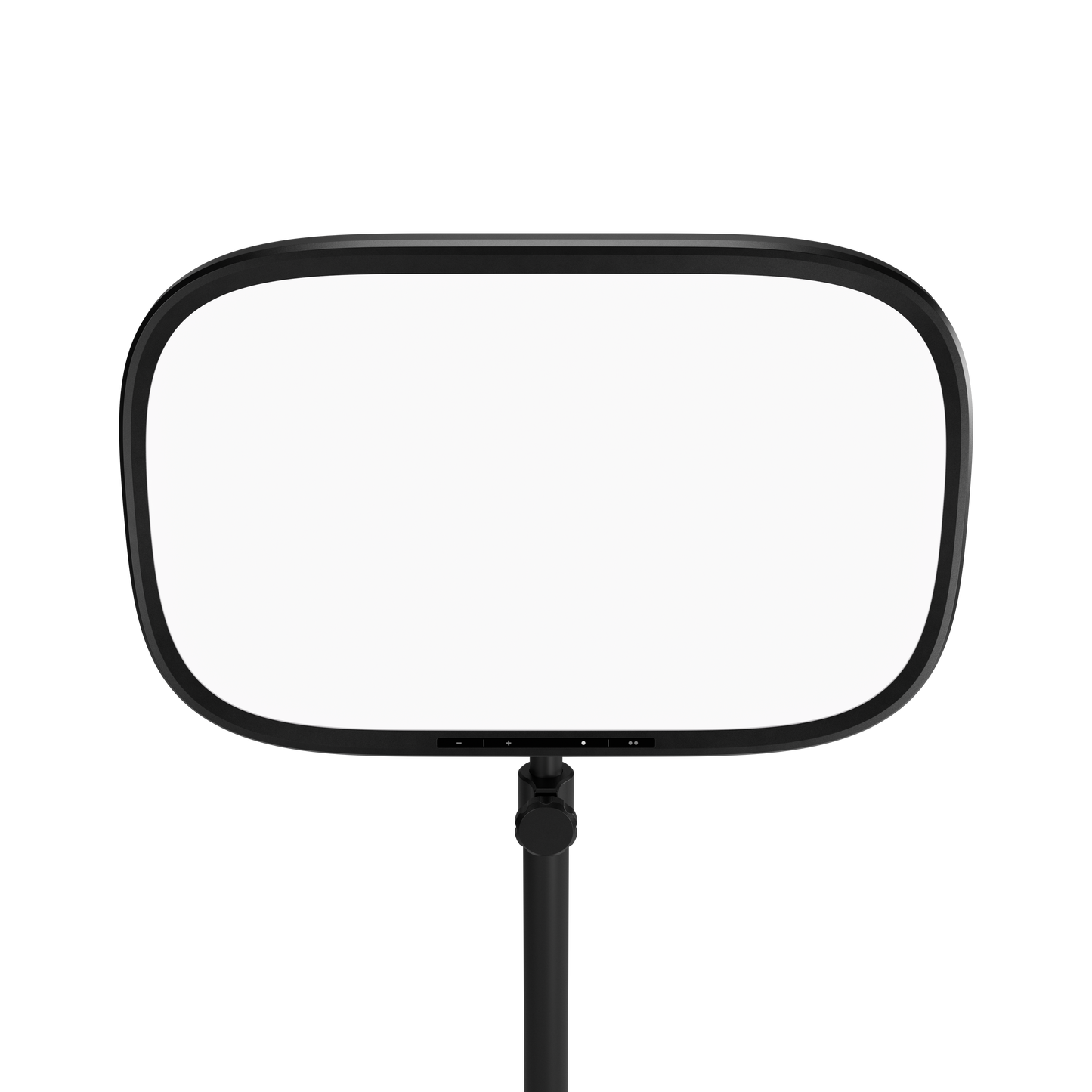 A rectangular elgato key light with a black frame and black mounting pole, shown against a plain white background.