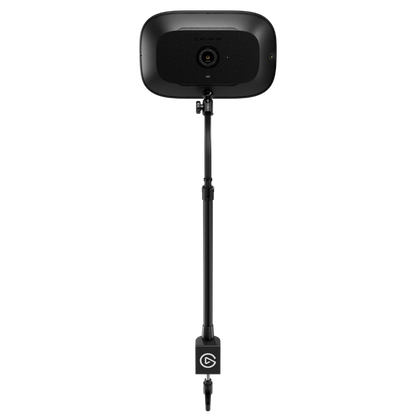 An elgato key light with a sleek, rounded rectangular head, adjustable stand, and mounting bracket, shown against a solid white background.
