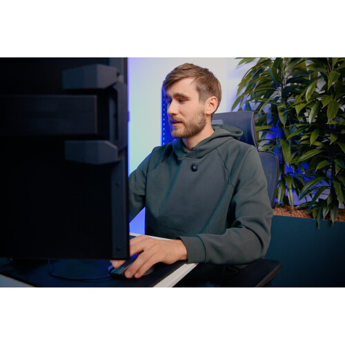 Elgato Wave Go Wireless Microphone System at a computer desk