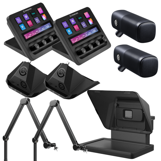 Elgato Starter Podcast Bundle with Stream Deck +, Wave DX Microphones, Prompter