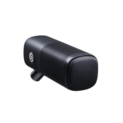 Wave Microphone Black portable speaker with brand logo on a white background