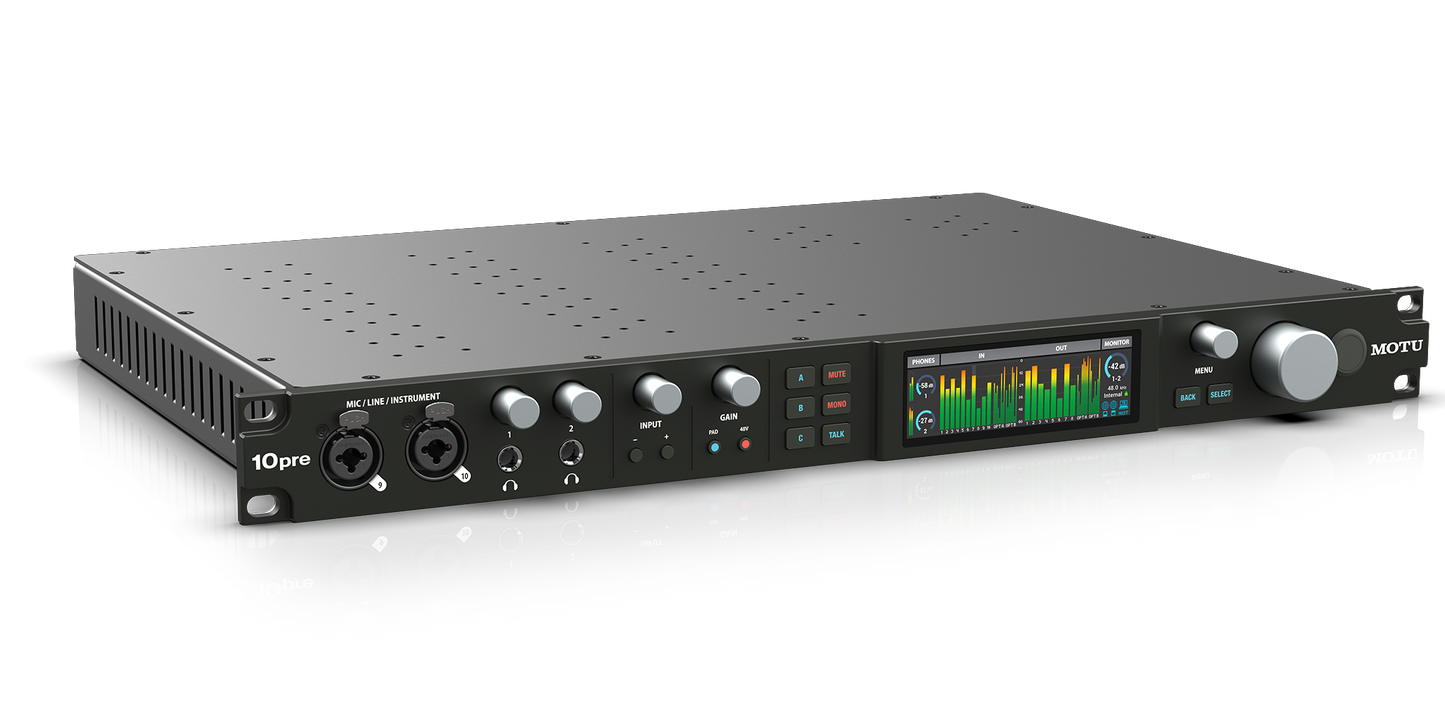 Motu 26 x 28 Thunderbolt/USB4 audio interface for Mac, Windows and iOS with mixing, effects and networking