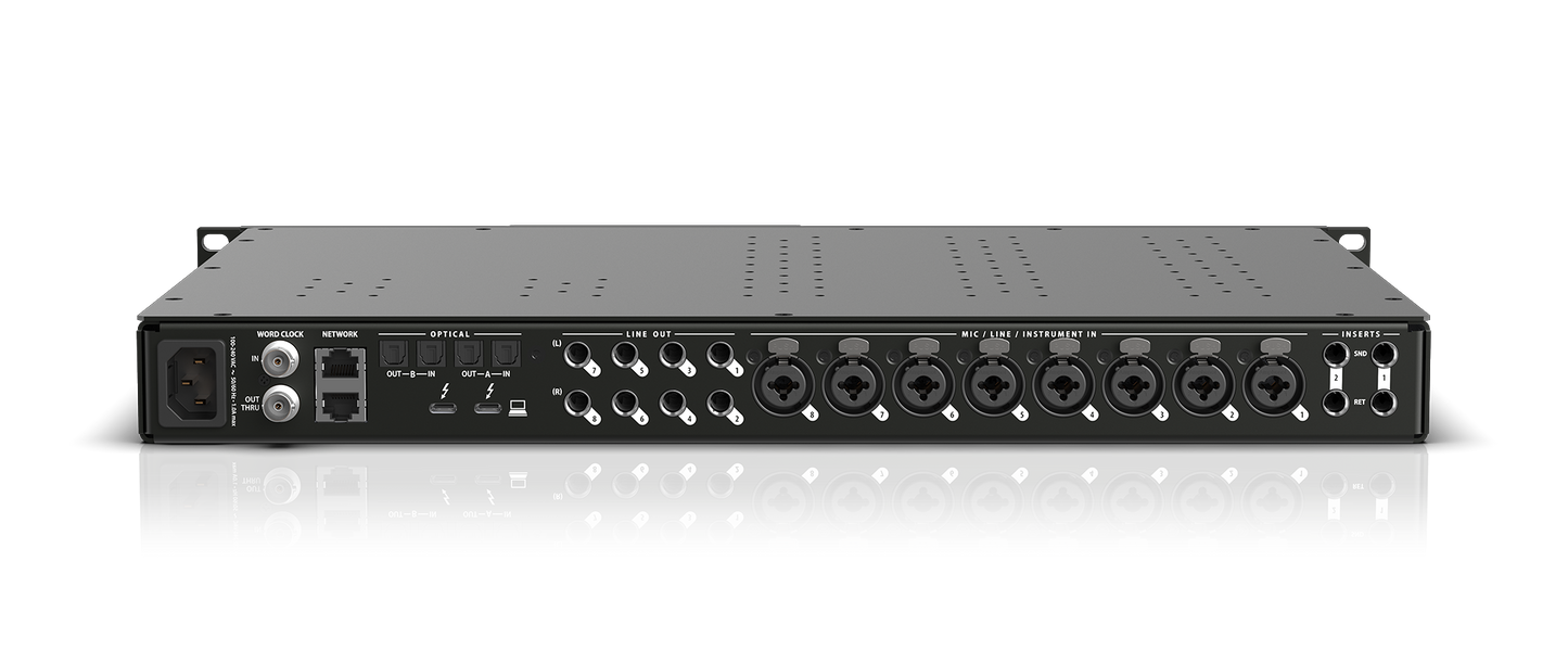 Motu 26 x 28 Thunderbolt/USB4 audio interface for Mac, Windows and iOS with mixing, effects and networking