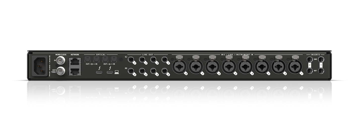 Motu 26 x 28 Thunderbolt/USB4 audio interface for Mac, Windows and iOS with mixing, effects and networking