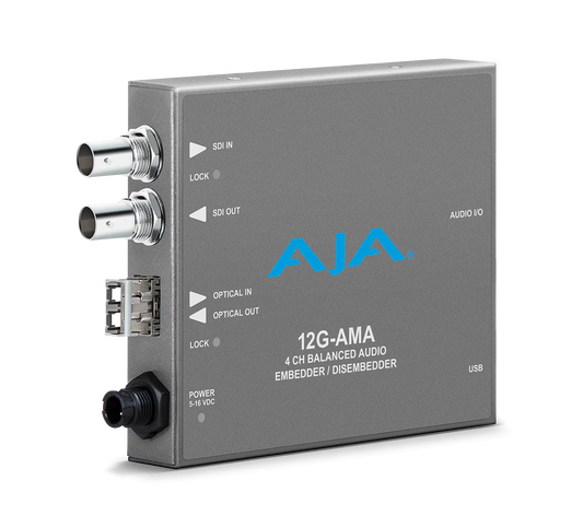 AJA 12G-SDI 4-Channel Balanced Audio Embedder with LC Transmitter