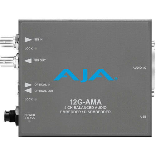 AJA 12G-AMA 12G-SDI 4-Channel Balanced Audio Embedder with Fiber Options