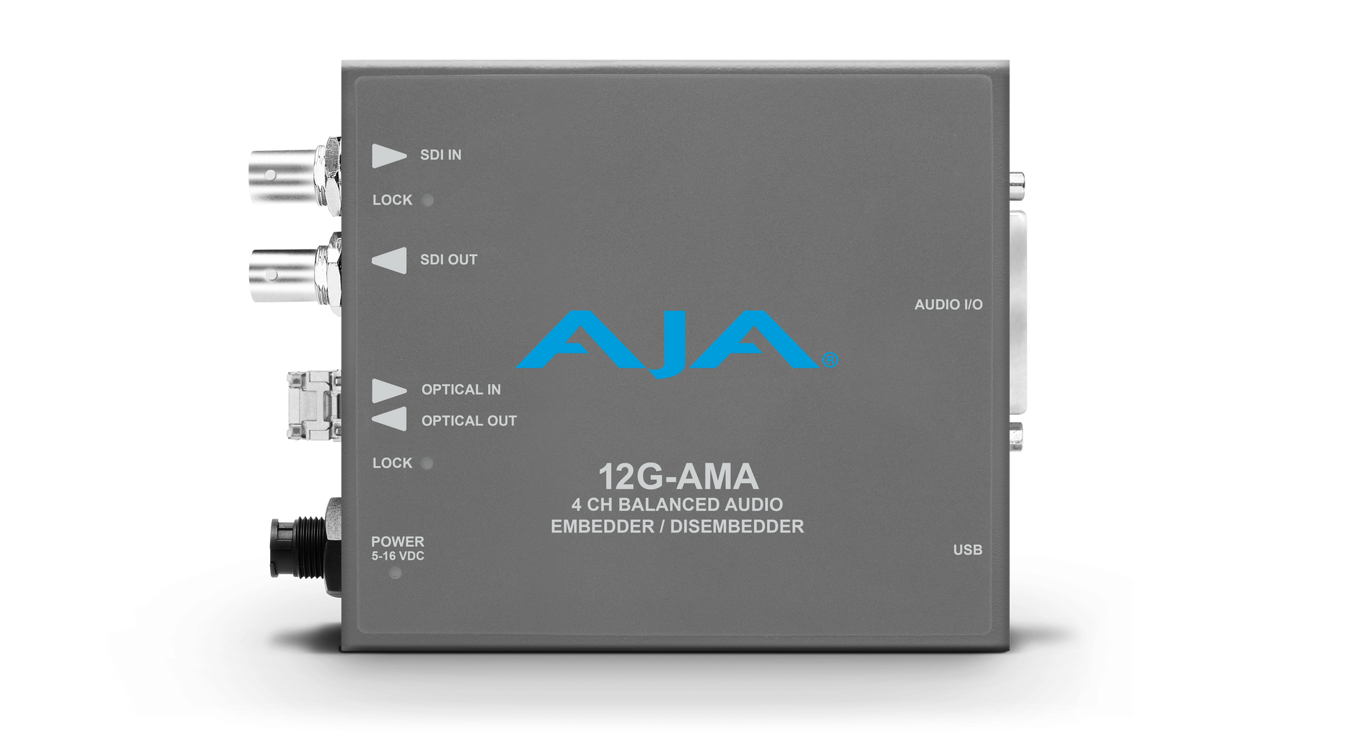 AJA 12G-SDI 8-Channel AES Audio Embedder with LC Receiver