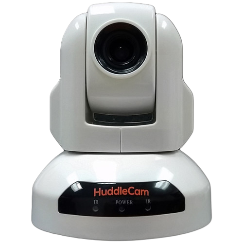 White HuddleCam camera on a white background