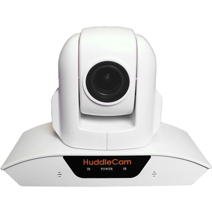 White HuddleCam camera on a white background