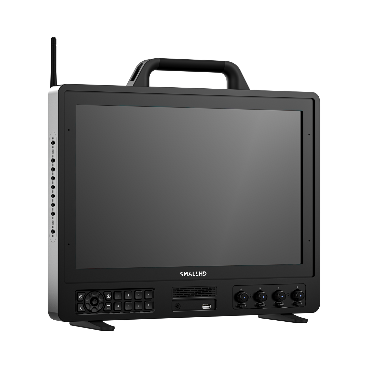 Black monitor with 'SmallHD' branding on a white background