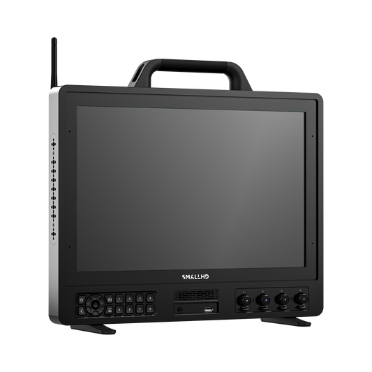 Black monitor with 'SmallHD' branding on a white background