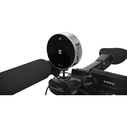 Kiloview U40 HDMI to NDI 4K Encoder Mounted on Camera