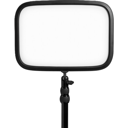 Rectangular light panel with stand on a white background
