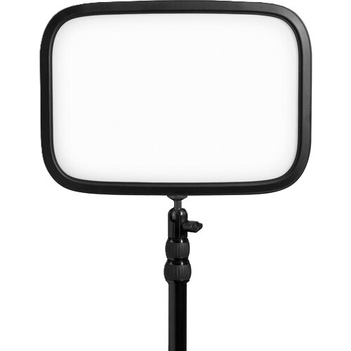 Rectangular light panel with stand on a white background