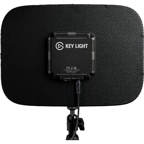 Black key light with Elgato logo on a white background