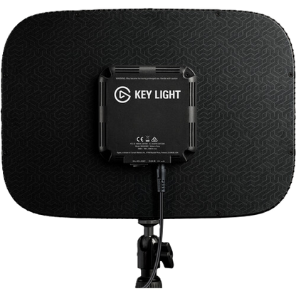 Black key light with Elgato logo on a white background