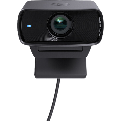 Black webcam on a white background