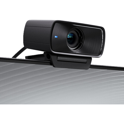 Black webcam on a white background