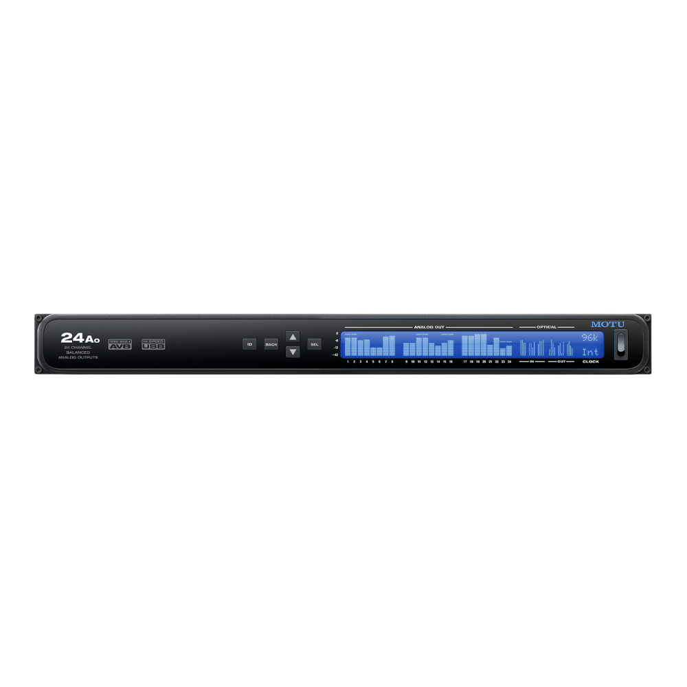 MOTU 24Ao USB2 / AVB Ethernet Audio Interface Front View