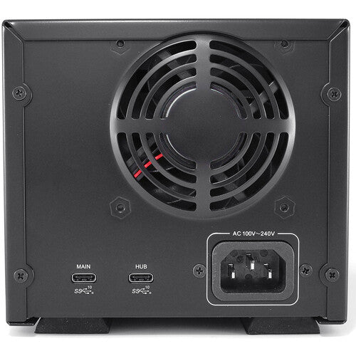 Oyen Digital Mobius Pro 2C 2-Bay USB-C RAID Hard Drive System Inputs Ports Back Rear