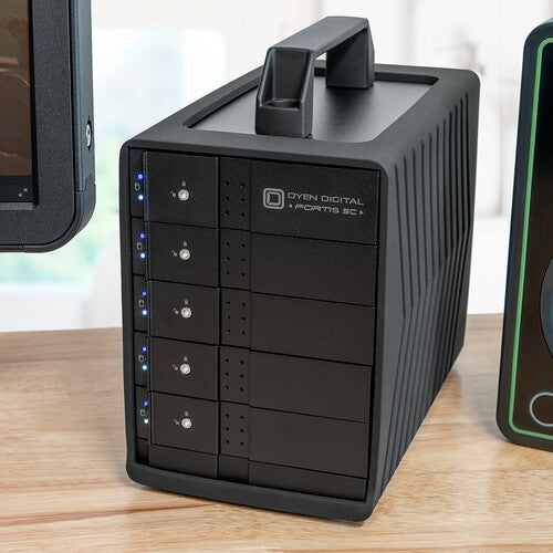 Oyen Digital Fortis 5C 5-Bay USB-C External Drive Array on Desk