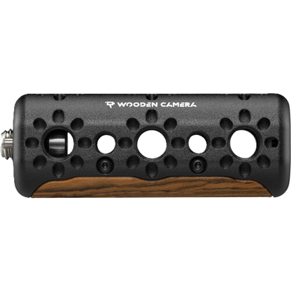 Camera accessory with wooden finish and 'Wooden Camera' branding on a white background