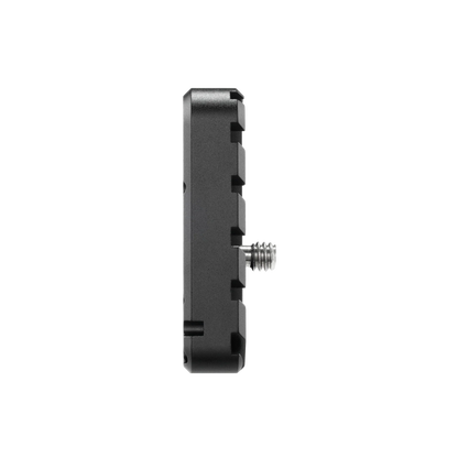 A black plastic mounting bracket with a threaded screw attachment, shown from a side profile view on a solid white background.