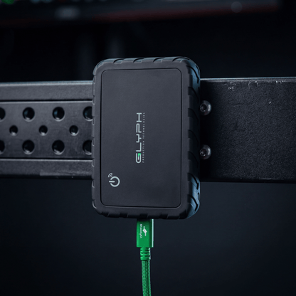 Atom EX80 High-Intensity USB4 80Gbps Portable SSD w/ Location Track on Rack Product