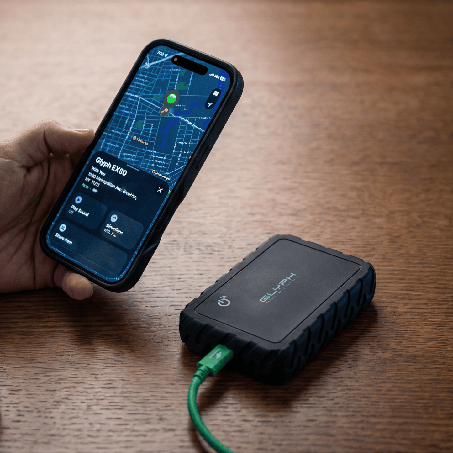 Atom EX80 High-Intensity USB4 80Gbps Portable SSD w/ Location Track with Phone
