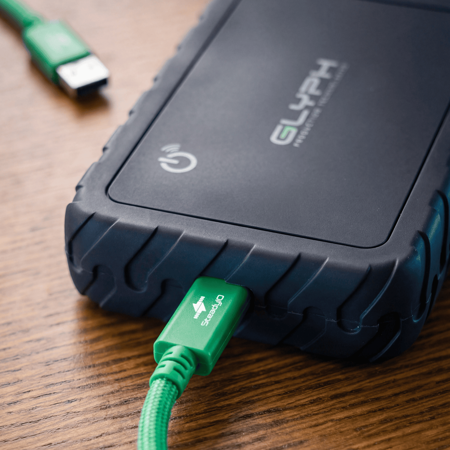 Atom EX80 High-Intensity USB4 80Gbps Portable SSD w/ Location Track Plugged In